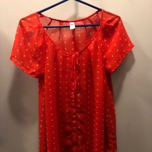 Orange-red blouse